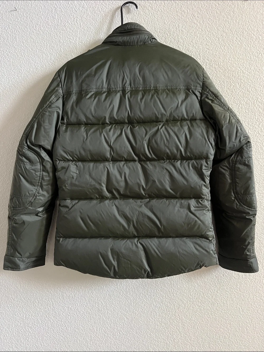 Banana Republic Olive Green Military Field Jacket/Puffer Orange Lining Size M
